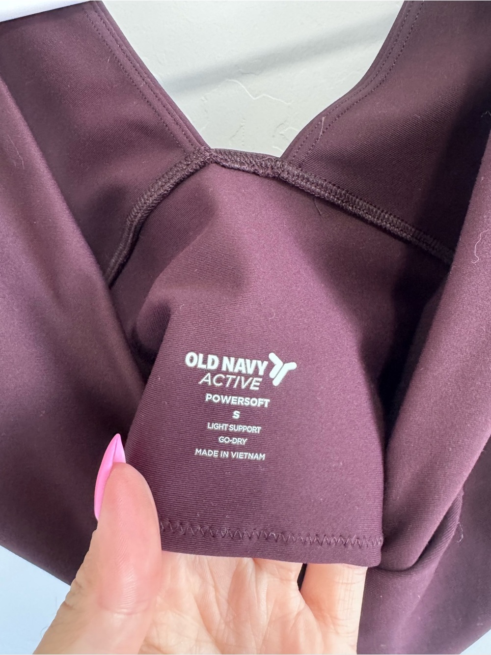 Old Navy Light Support PowerSoft Twist Longline Sports Bra Plum Small - Picture 7 of 7